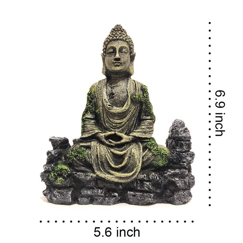 SLOCME Aquarium Buddha Statue Decorations - Aquarium Decor Ornament Fish Tank Buddha Statue Decoration - Image 3